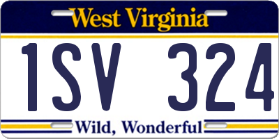 WV license plate 1SV324