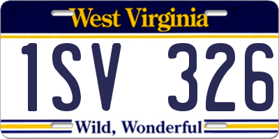 WV license plate 1SV326