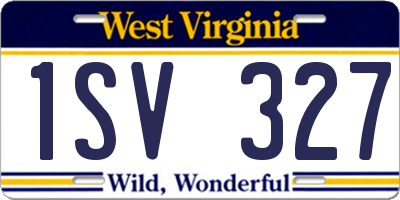 WV license plate 1SV327