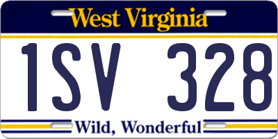 WV license plate 1SV328