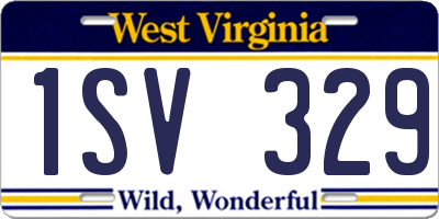 WV license plate 1SV329