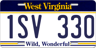 WV license plate 1SV330
