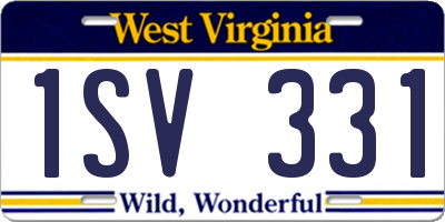 WV license plate 1SV331