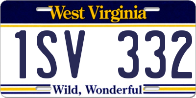 WV license plate 1SV332