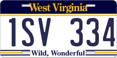 WV license plate 1SV334