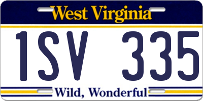 WV license plate 1SV335