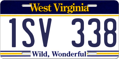 WV license plate 1SV338