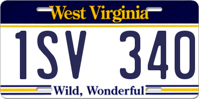 WV license plate 1SV340