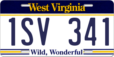 WV license plate 1SV341