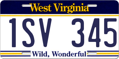 WV license plate 1SV345