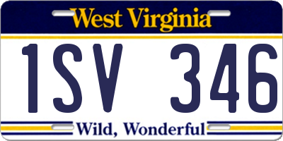 WV license plate 1SV346