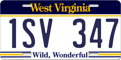 WV license plate 1SV347