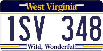 WV license plate 1SV348