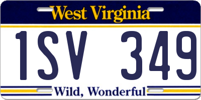 WV license plate 1SV349