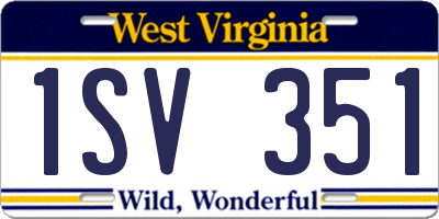 WV license plate 1SV351