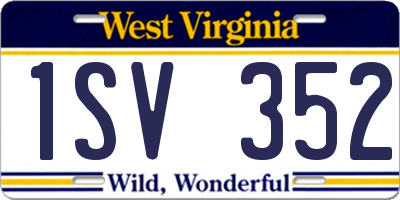 WV license plate 1SV352