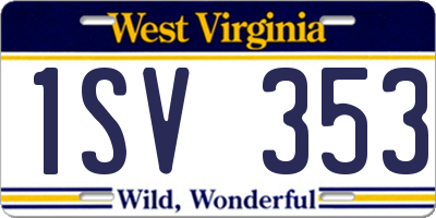 WV license plate 1SV353