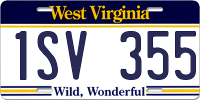 WV license plate 1SV355
