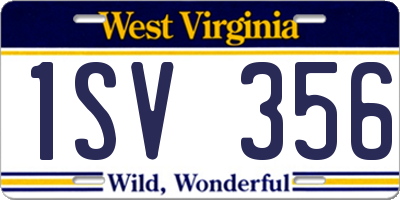 WV license plate 1SV356
