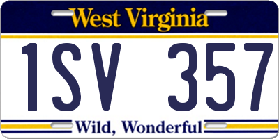 WV license plate 1SV357