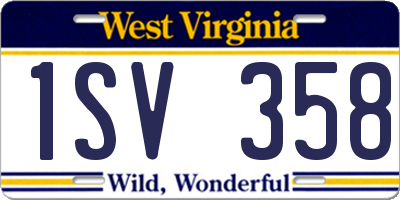 WV license plate 1SV358