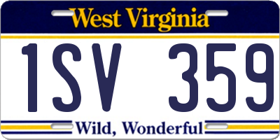WV license plate 1SV359