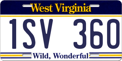 WV license plate 1SV360