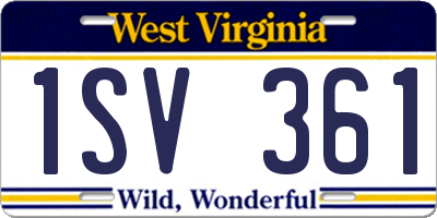 WV license plate 1SV361