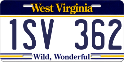 WV license plate 1SV362