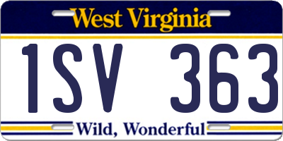 WV license plate 1SV363