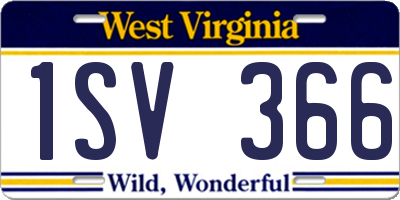 WV license plate 1SV366
