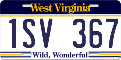 WV license plate 1SV367