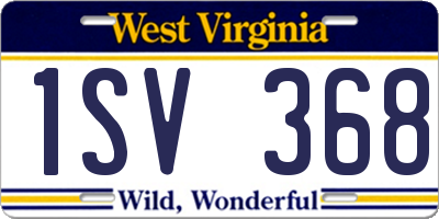 WV license plate 1SV368