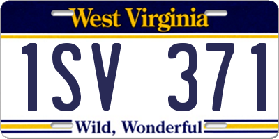 WV license plate 1SV371
