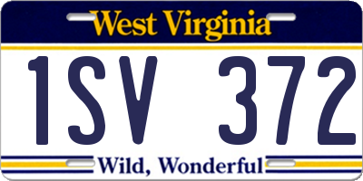 WV license plate 1SV372