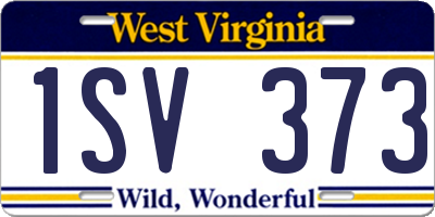 WV license plate 1SV373