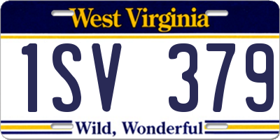 WV license plate 1SV379
