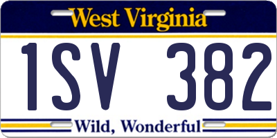 WV license plate 1SV382