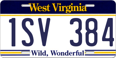 WV license plate 1SV384
