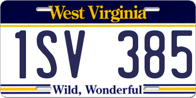 WV license plate 1SV385