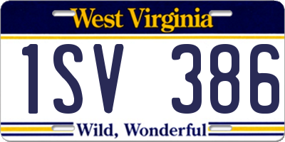 WV license plate 1SV386