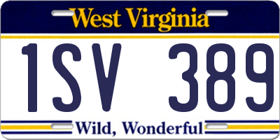 WV license plate 1SV389