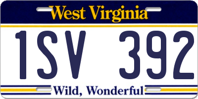 WV license plate 1SV392