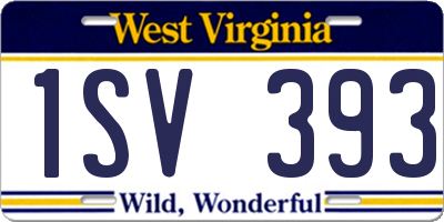 WV license plate 1SV393