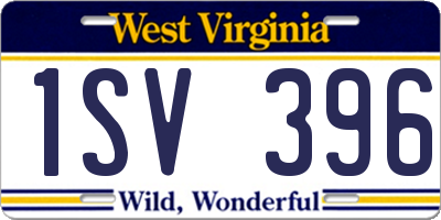 WV license plate 1SV396