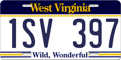 WV license plate 1SV397