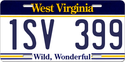 WV license plate 1SV399