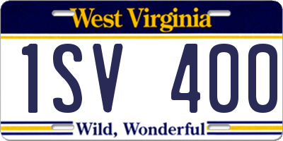 WV license plate 1SV400