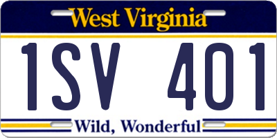 WV license plate 1SV401