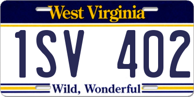 WV license plate 1SV402